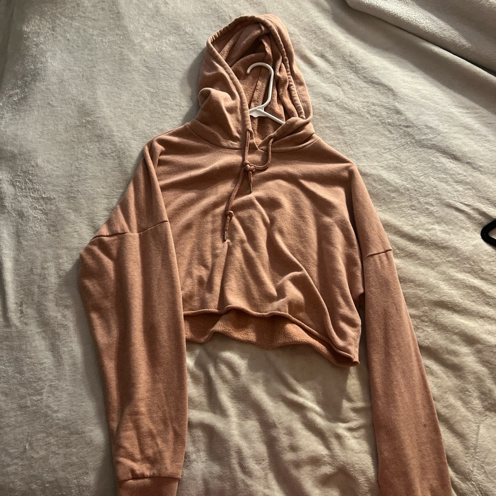 Women's Cropped Dusty Pink Hoodie
